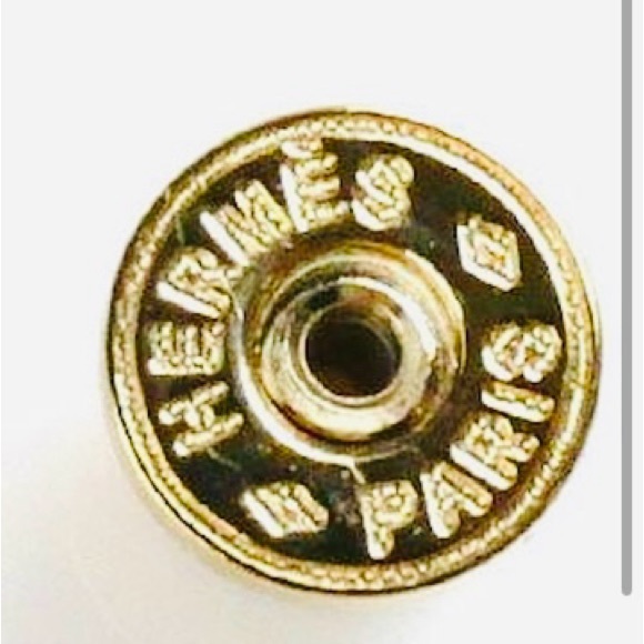 Hermès Authentic Amulet Maroquinier Kelly Cadena Earrings Brown Golden New W Box - Picture 10 of 16